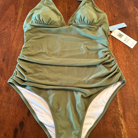 🏖️🩱CupShe Olive Green Halter Top One Piece 🏖️🩱 - Picture 3 of 7